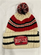 Chicago Bulls NBA Natural Hone Patch Knit Cuff Pom *NEW*