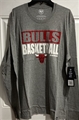 Chicago Bulls NBA Slate Grey Blockout Club Men's Long Sleeve Tee Shirt *NEW*