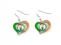 Boston Celtics NBA Silver Swirl Heart Dangle Earrings
