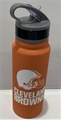 Cleveland Browns NFL 25oz Single Wall Stainless Steel Flip Top Water Bottle - 6ct Case