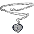 Dallas Cowboys NFL Silver Heart Team Pendant Necklace *NEW*