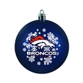 Denver Broncos NFL Snowflake Blue Shatter-Proof Ball Ornament - 6ct Case
