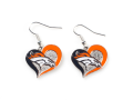 Denver Broncos NFL Swirl Heart Dangle Earrings *SALE*
