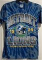 Detroit Lions Legacy NFL Cali Blue Twister Tie Dye Brickhouse Vintage Tubular Men's Tee *SALE* - Lot of 8