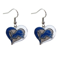 Detroit Lions NFL Swirl Heart Dangle Earrings *SALE*