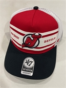 New Jersey Devils NHL Red Double Header Stripe Hitch Mesh Snapback Hat *NEW*