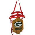 Green Bay Packers NFL Vintage Metal Sled Ornament - 6ct Case