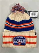 New York Islanders NHL Natural Hone Patch Knit Cuff Pom *NEW*