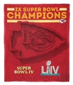 Kansas City Chiefs NFL 2X Super Bowl Champions HD Silk Touch Throw Blanket *SALE*