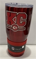 Kansas City Chiefs NFL Red Letterman 30oz Double Wall Stainless Steel Ultra Travel Tumbler - 6ct Case