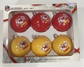 Kansas City Chiefs NFL 6 Pack Home & Away Shatter-Proof Ball Ornament Gift Set - 4ct Case