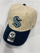 Seattle Kraken NHL Natural Two Tone Clean Up Adjustable Hat *NEW*