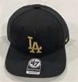 Los Angeles Dodgers Metallic MLB Black No Shot Captain Snapback Hat *NEW*