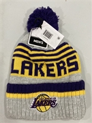 Los Angeles Lakers NBA Gray Mass Slab Knit Cuff Cap w/ Pom *NEW*