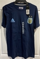 Lionel Messi Aregentina Futbol #10 Soccer Adidas Navy Mens Performance Tee