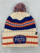 New York Mets MLB Natural Hone Patch Knit Cuff w/ Pom *NEW*