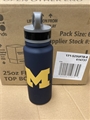 Michigan Wolverines NCAA 25oz Single Wall Stainless Steel Flip Top Water Bottle *NEW* - 6ct Case