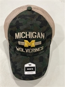 Michigan Wolverines NCAA Camo Mass Pincer Clean Up Mesh Snapback Hat *NEW*
