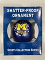 Michigan Wolverines NCAA Shatter-Proof Ball Ornament *NEW*  6ct Case