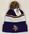 Minnesota Vikings NFL Purple Mass Team Stripe Cuff Knit Hat w/ Pom