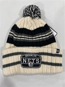 Brooklyn Nets NBA Natural Hone Patch Knit Cuff Cap w/ Pom *NEW*