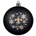 New Orleans Saints NFL Snowflake Black Shatter-Proof Ball Ornament - 6ct Casa