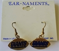 New York Giants Logo Football NFL Gold Dangle Earrings