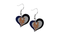 New York Mets MLB Silver Swirl Heart Dangle Earrings