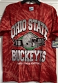 Ohio State Buckeyes NCAA Red Twister Tie Dye Brickhouse Vintage Tubular Men's Tee *NEW* Dozen Lot
