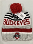 Ohio State Buckeyes NCAA Grey Mass Slab Knit Cuff Hat w/ Pom *NEW*