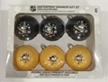 Pittsburgh Penguins NHL 6 Pack Home & Away Shatter-Proof Ball Ornament Gift Set - 4ct Case *SALE*