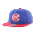 Detroit Pistons NBA Royal No Shot Two Tone Captain Adjustable Snapback Hat *NEW*