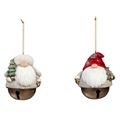Polyresin Winter Gnome Bell Ornament set of 2 *NEW*