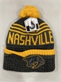 Nashville Predators NHL Charcoal Mass Slab Knit Cuff Cap w/ Pom
