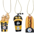 Pittsburgh Steelers NFL Snack Pack 3 Piece Ornament Set *NEW*
