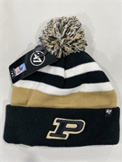 Purdue Boilermakers NCAA Black State Line Knit Cuff Cap w/ Pom *NEW*