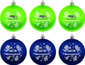 Seattle Seahawks NFL 6 Pack Home & Away Shatter-Proof Ball Ornament Gift Set - 4ct Case
