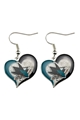 San Jose Sharks NHL Swirl Heart Dangle Earrings