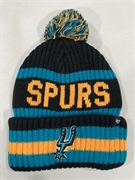 San Antonio Spurs NBA Black Bering Knit Cuff Cap w/ Pom *NEW*