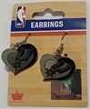 San Antonio Spurs NBA Swirl Heart Dangle Earrings