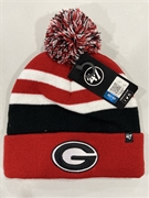 Georgia Bulldogs NCAA Red State Line Knit Cuff Cap w/ Pom *NEW*