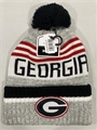 Georgia Bulldogs NCAA Gray Mass Slab Knit Cuff Hat w/ Pom *NEW*