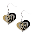 Vegas Golden Knights NHL Swirl Heart Dangle Earrings