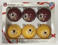 Washington Football Team NFL 6 Pack Home & Away Shatter-Proof Ball Ornament Gift Set - 4ct Case *SALE*