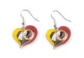 Washington Redskins NFL Swirl Heart Dangle Earrings *CLOSEOUT*