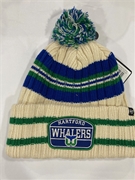 Hartford Whalers Vintage NHL Natural Hone Patch Knit Cuff Pom *NEW*