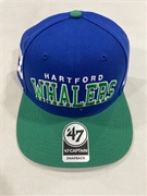 Hartford Whalers Vintage NHL Royal Blockshed Captain Snapback Hat *NEW*