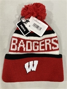Wisconsin Badgers NCAA Red Mass Whitaker Knit Cuff Cap w/ Pom *NEW*