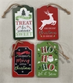 4.5" Wood Gift Tag Ornament - 4 Assorted *NEW* - 36ct Case