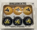 West Virginia Mountaineers NCAA 6 Pack Home & Away Shatter-Proof Ball Ornament Gift Set - 4ct Case *SALE*